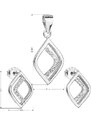 Evolution Group s.r.o. Evolution Group CZ Sada šperků se zirkonem v bílé barvě náušnice a přívěsek 19014.1