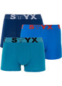 3PACK pánské boxerky Styx sportovní guma modré (G9676869)