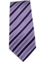 Šlajfka Fialová proužkovaná hedvábná kravata