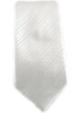 Šlajfka Bílá mikrovláknová kravata s lehkými pruhy