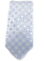 Šlajfka Bílá mikrovláknová kravata se světlým vzorkem (modrá)
