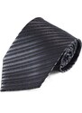 Šlajfka Tmavě šedá pruhovaná mikrovláknová kravata