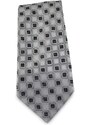 Šlajfka Šedo-stříbrná mikrovláknová kravata se vzorem (černá)