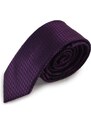 Šlajfka Fialová úzká mikrovláknová kravata s decentním vzorem