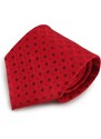 Šlajfka Červená mikrovláknová kravata s puntíkovaným vzorem