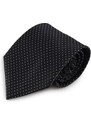 Šlajfka Černá mikrovláknová kravata s jemným vzorkem (bílá)