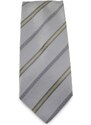 Šlajfka Stříbrná mikrovláknová kravata se zajímavými proužky (zlatá)