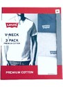 Levi's Levi's Logo Premium Cotton stylová bavlněná trika Classic Fit s mini logem 3 ks - M / Vícebarevná / Levi's