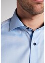 ETERNA Comfort Fit pánská košile modrá neprosvítající s tmavě modrým kontrastem Non iron