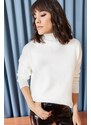 Olalook Women's White High Neck Thick Knitwear Sweater