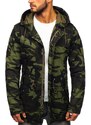 Kesi Pánská jarní parka s kapucí 5391 - khaki,