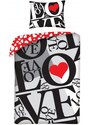 Halantex Bavlněné ložní povlečení se srdíčky pro zamilované ♡ LOVE ♡ - 100% bavlna - 70 x 90 cm + 140 x 200 cm