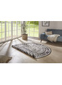 NORTHRUGS - Hanse Home koberce Kusový koberec Twin Supreme 104165 Siruma Black/Cream kruh – na ven i na doma - 140x140 (průměr) kruh cm