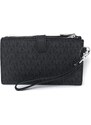 Michael Kors Jet Set Travel Double Zip Wristlet Black Silver