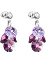 SkloBižuterie-F Náušnice malý hrozen Amethyst Violet Swarovski