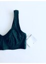 Calvin Klein Calvin Klein Crew Logo Dark Green stylová sportovní podprsenka Demi - 75B / Petrolejová / Calvin Klein