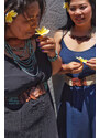 Touch of Bali / Wood & Beads Korálkový náramek s ebenovými komponenty tyrkys