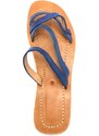 MagBag Dámské kožené pantofle páskové modré