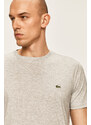 Bavlněné tričko Lacoste šedá barva