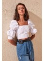 Dámský crop top Trendyol Ruffle detailed