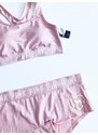 Victoria's Secret Victoria's Secret PINK Ultimate Rosegold sportovní podprsenka a kalhotky Boyshort set 2 ks - M / Rosegold / Victoria's Secret