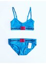 Calvin Klein Calvin Klein Monogram Blue stylová podprsenka Triangle a kalhotky Bikini set 2 ks - XS / Modrá / Calvin Klein