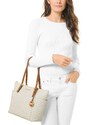 Michael Kors Jet Set East West Top Zip Leather Tote Vanilla Acorn Gold