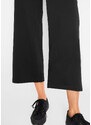 bonprix Bengalínové kalhoty Culotte se širokým, elastickým pasem Černá