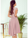 NUMOCO Pudrově růžové společenské šaty LEA Pudrová