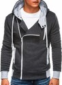 Ombre Clothing Pánská mikina na zip s kapucí - grafitová B297