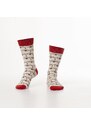 FASARDI Béžové dámské ponožky s ovečkami