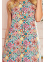numoco VICTORIA - Dámské trapézové šaty s barevným vzorem 296-1