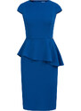numoco Elegantní dámské midi šaty v chrpové barvě s volánkem model 6356836