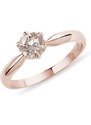Prsten z růžového zlata s champagne diamantem KLENOTA K0191064