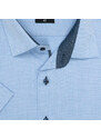 AMJ pánská košile, světle modrá síťovaná VKR1133, krátký rukáv, regular fit