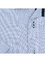 AMJ pánská košile, světle modrá křížkovaná VKR1130, krátký rukáv, regular fit