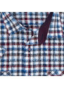 AMJ GREED pánská košile sportovní, modro-červeno-bílá károvaná SK372, krátký rukáv