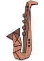 BeWooden Dřevěná brož Saxophone Brooch