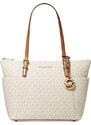 Michael Kors Jet Set East West Top Zip Leather Tote Vanilla Acorn Gold