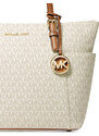 Michael Kors Jet Set East West Top Zip Leather Tote Vanilla Acorn Gold