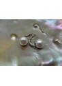 zlaté náušnice se sladkovodními perlami buton 7,5-8 mm na patent