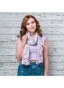 Saffron & Co bílý-fialový dámský maxi šátek Sybil 11