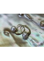 zlaté náušnice se sladkovodními perlami kulatými 6,5-7 mm na patent
