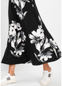 bonprix Žerzejová sukně s květovým vzorem Černá