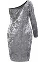 Beangel Semišové bodycon šaty Medea - šedé