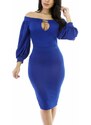 Beangel Midi bodycon šaty Eliana - modré