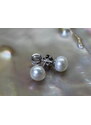 zlaté náušnice se sladkovodními perlami buton 6-6,5 mm na šroubek či puzetu