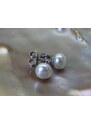 zlaté náušnice se sladkovodními perlami buton 6-6,5 mm na šroubek či puzetu