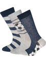 Ewers Dětské ponožky Fotbalové Trio (3 páry) modrošedé