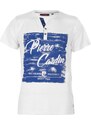 pánské tričko PIERRE CARDIN y neck - WHITE - XL